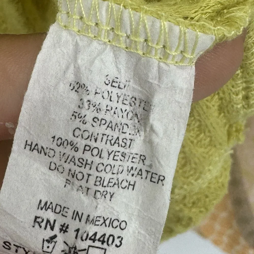 Blu Pepper Yellow Embroidered Blouse Long Sleeve Size Large - Picture 6 of 8